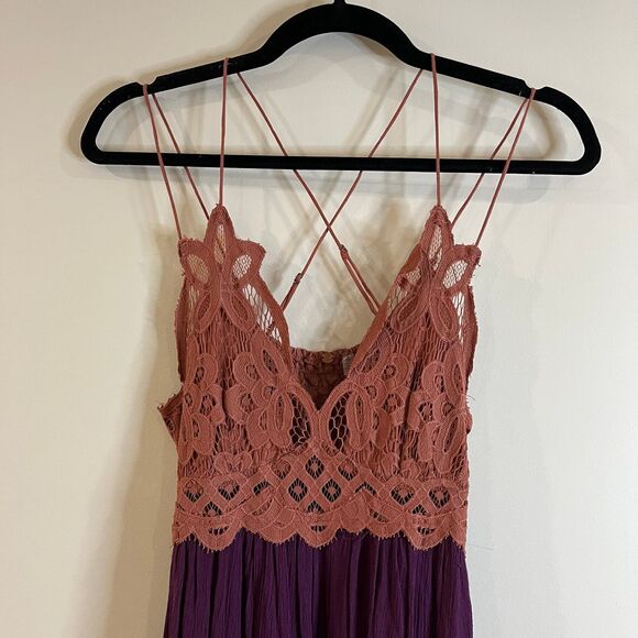 Free People Adella Slip Dress Copper Combo size Small - Picture 3 of 7
